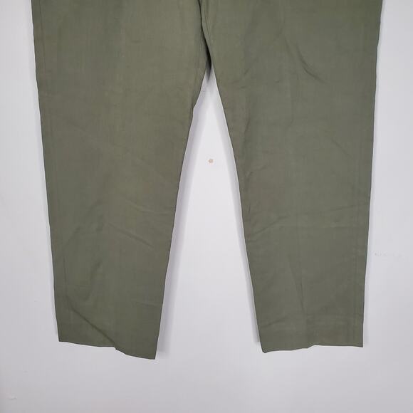 Vince Coin Pocket Cropped Straight Leg Trousers Sage Green Linen Blend Size 6 - Picture 5 of 9